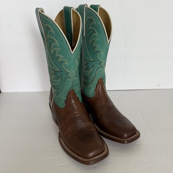 TONY LAMA Rowena 11” Women’s 6B Brown Turquoise Leather Western Boot USA SA2101 - Picture 15 of 15